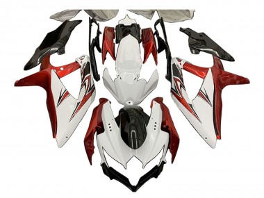 Carenagens Moto Suzuki GSXR 600 / GSXR 750 2008-2010 - Branco Laranja Preto Brilhante
