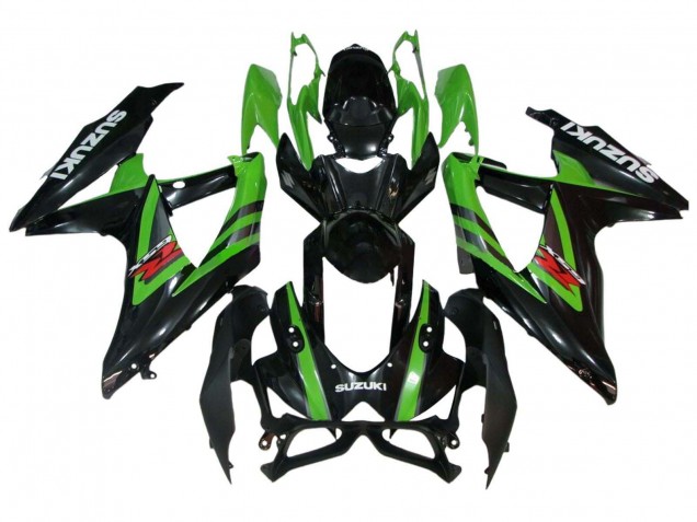 Carenagens Moto Suzuki GSXR 600 / GSXR 750 2008-2010 - Verde Preto Brilhante