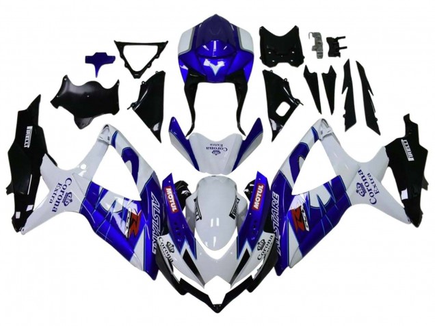 Carenagens Moto Suzuki GSXR 600 / GSXR 750 2008-2010 - Branco Azul Preto Fosco Vermelho Motul