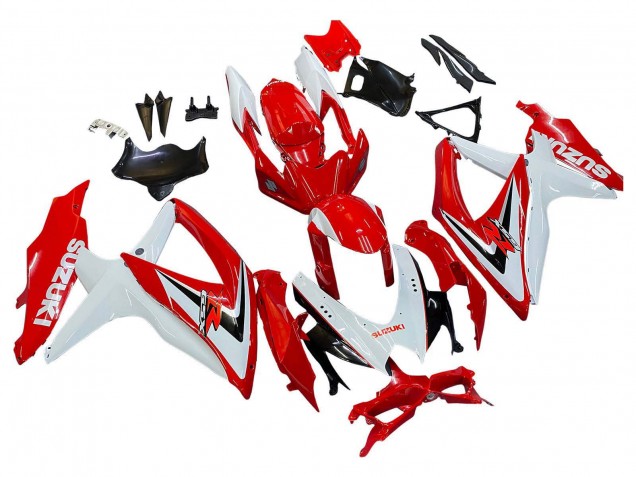 Carenagens Moto Suzuki GSXR 600 / GSXR 750 2008-2010 - Branco Vermelho Preto