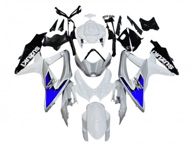 Carenagens Moto Suzuki GSXR 600 / GSXR 750 2008-2010 - Branco Prata Azul Preto