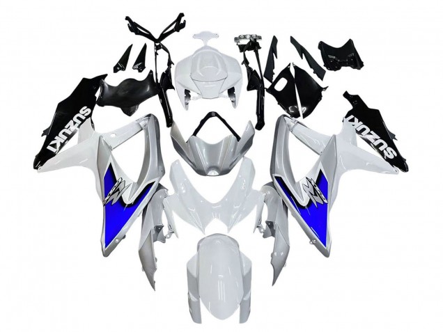 Carenagens Moto Suzuki GSXR 600 / GSXR 750 2008-2010 - Branco Prata Azul Preto
