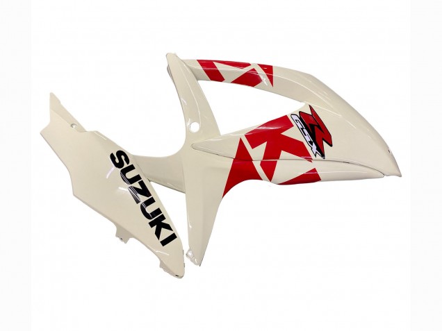 Carenagens Moto Suzuki GSXR 600 / GSXR 750 2008-2010 - Creme Branco Vermelho Preto