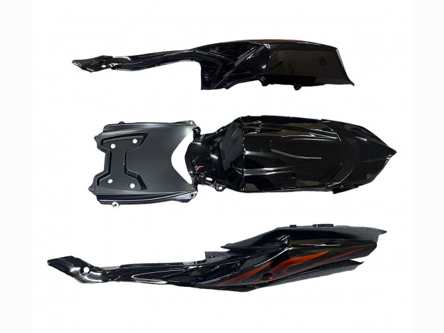 Carenagens Moto Suzuki GSXR 600 / GSXR 750 2008-2010 - Preto Brilhante Laranja Chama
