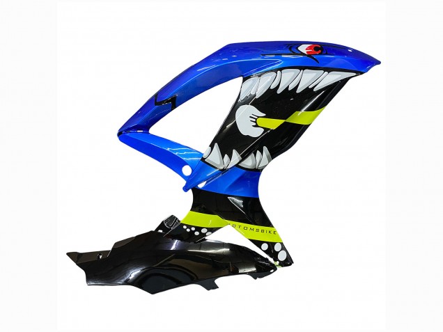 Carenagens Moto Suzuki GSXR 600 / GSXR 750 2008-2010 - Azul Verde Fluorescente Tubarão