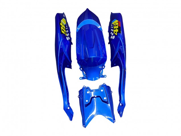 Carenagens Moto Suzuki GSXR 600 / GSXR 750 2008-2010 - Azul Verde Fluorescente Tubarão