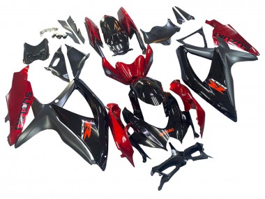 Carenagem Moto Suzuki GSXR 600 / GSXR 750 2008-2010 - Vermelho Preto Brilhante