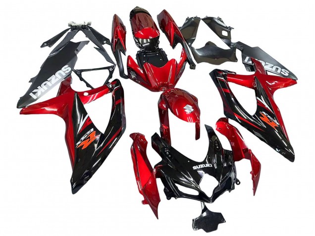 Carenagens Moto Suzuki GSXR 600 / GSXR 750 2008-2010 - Vermelho Preto Brilhante