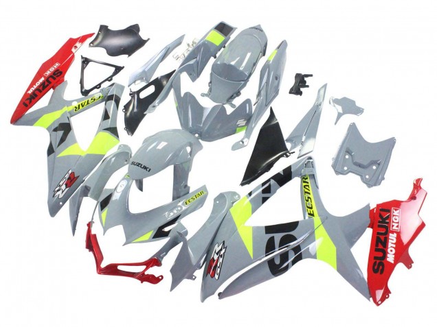 Carenagens Moto Suzuki GSXR 600 / GSXR 750 2008-2010 - Cinzento Amarelo Vermelho