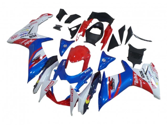 Carenagens Moto Suzuki GSXR 600 / GSXR 750 2008-2010 - Branco Vermelho Azul