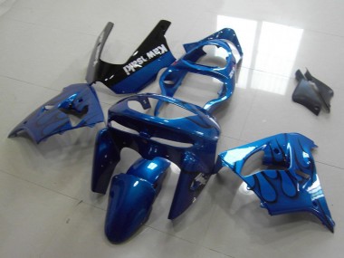 Carenagens Moto Kawasaki ZX9R 1998-1999 - Azul Preto Chama