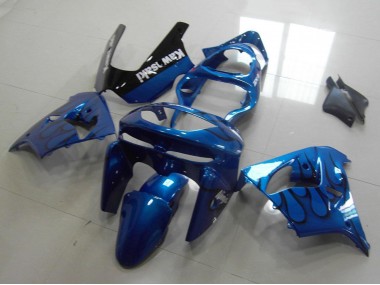 Carenagens Moto Kawasaki ZX9R 1998-1999 - Azul Preto Chama
