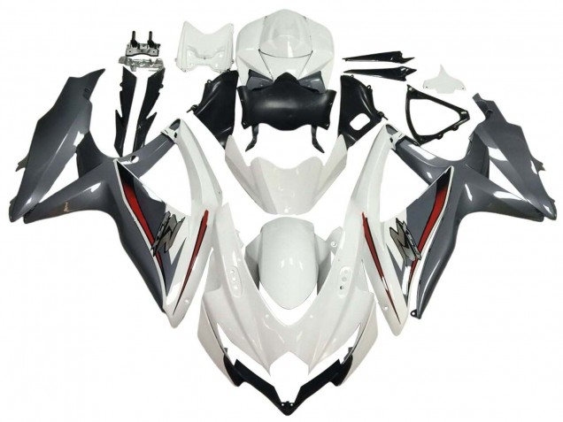 Carenagens Moto Suzuki GSXR 600 / GSXR 750 2008-2010 - Branco Cinzento Vermelho