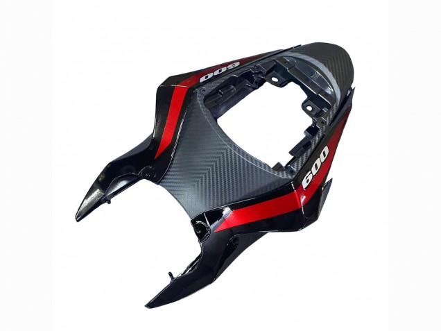 Carenagens Moto Suzuki GSXR 600 / GSXR 750 2011-2024 - Preto Brilhante Forjado Fibra de Carbono Prata Vermelho