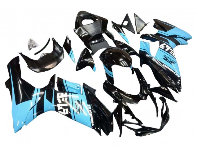 Carenagens Moto Suzuki GSXR 600 / GSXR 750 2011-2024 - Preto Brilhante Azul Claro