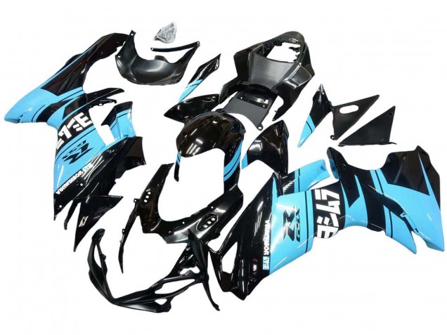 Carenagens Moto Suzuki GSXR 600 / GSXR 750 2011-2024 - Preto Brilhante Azul Claro