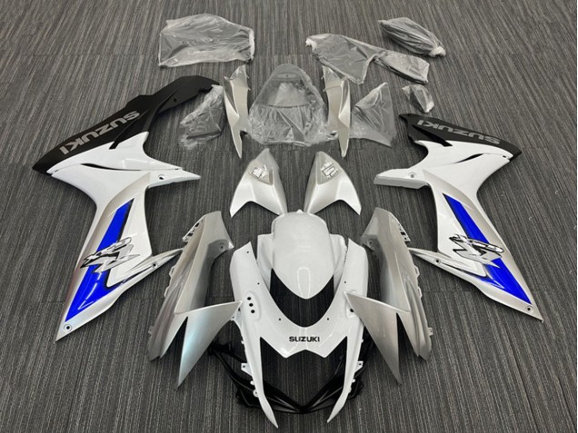 Carenagens Moto Suzuki GSXR 600 / GSXR 750 2011-2024 - Branco Prata Azul Preto