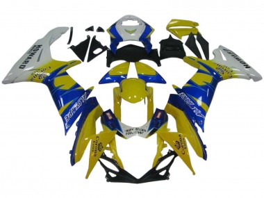 Carenagens Moto Suzuki GSXR 600 / GSXR 750 2011-2024 - Branco Amarelo Azul Alstare Corona Extra