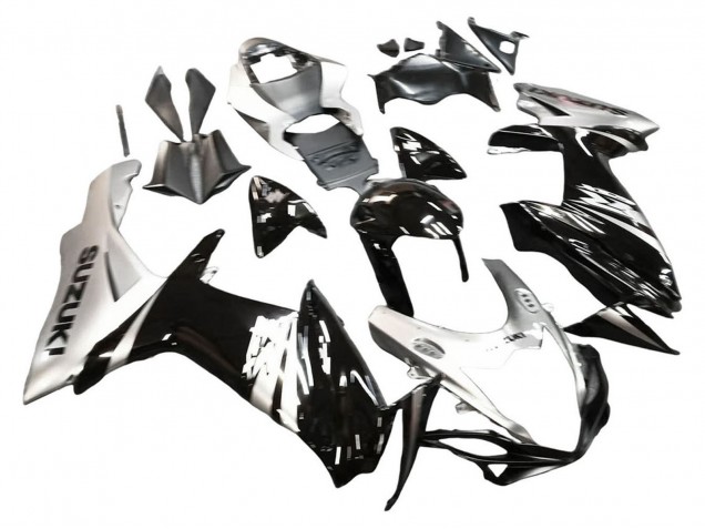 Carenagem Moto Suzuki GSXR 600 / GSXR 750 2011-2024 - Preto Brilhante Prata