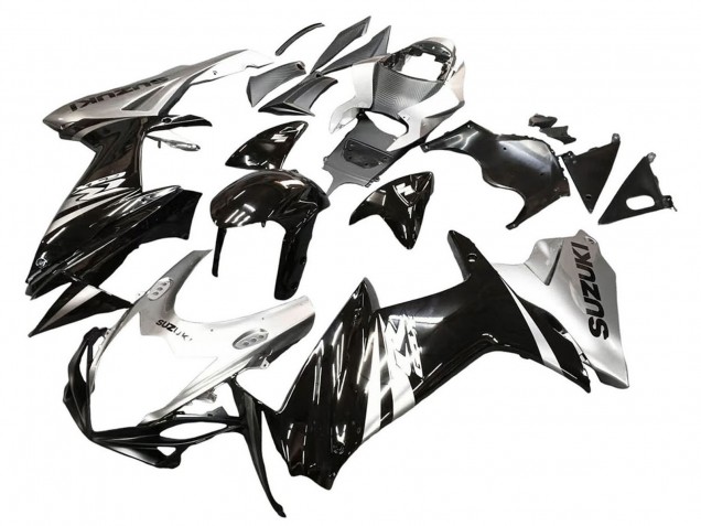Carenagem Moto Suzuki GSXR 600 / GSXR 750 2011-2024 - Preto Brilhante Prata