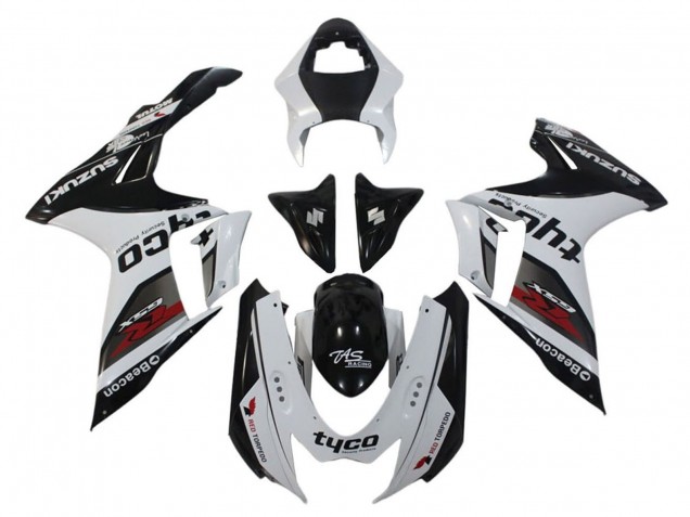 Carenagens Moto Suzuki GSXR 600 / GSXR 750 2011-2024 - Branco Preto Tyco Baliza