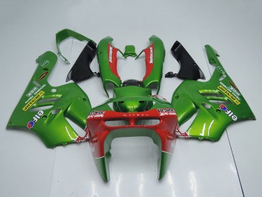 Carenagens Moto Kawasaki ZX9R 1994-1997 - Verde Vermelho Elf Dunlop