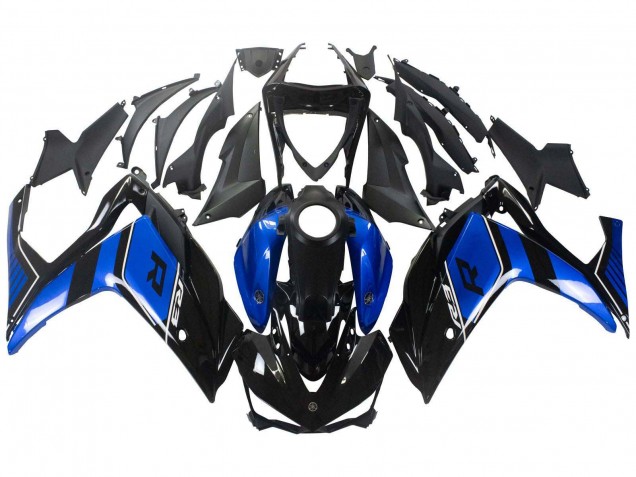 Carenagem Moto Yamaha YZF R3/R25 2015-2018 - Azul Preto Brilhante
