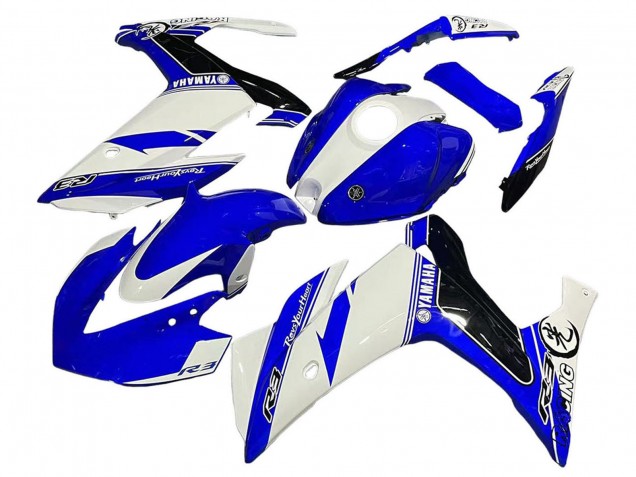 Carenagens Moto Yamaha YZF R3/R25 2015-2018 - Branco Azul Preto Corrida