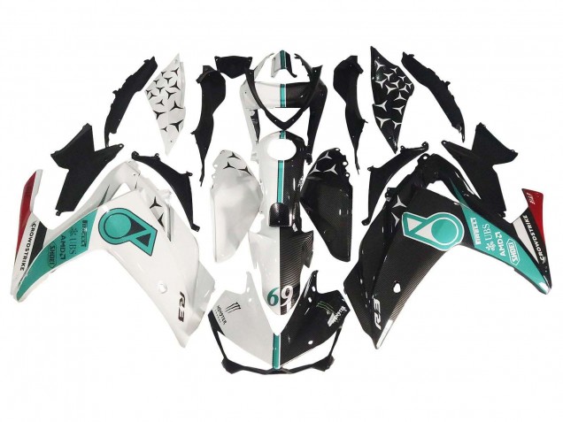 Carenagens Moto Yamaha YZF R3/R25 2015-2018 - Branco Verde Preto Brilhante