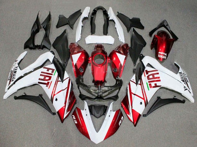 Carenagens Moto Yamaha YZF R3/R25 2015-2018 - Branco Vermelho Fiat Motul