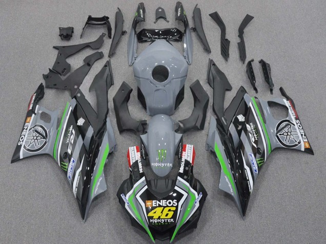 Carenagens Moto Yamaha YZF R3/R25 2015-2018 - Nardo Cinzento Verde Preto ENEOS Monstro 46