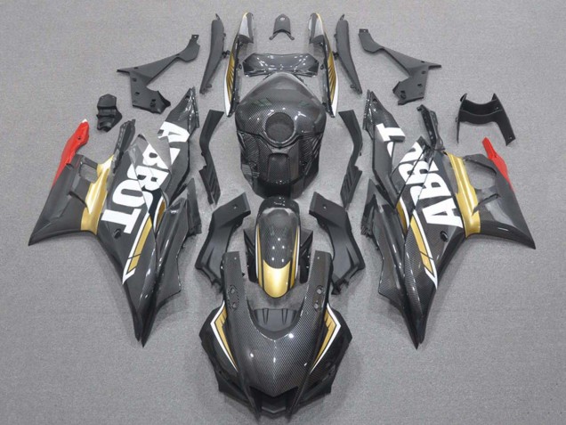 Carenagens Moto Yamaha YZF R3/R25 2019-2021 - Vermelho Ouro Preto Fibra de Carbono Estilo