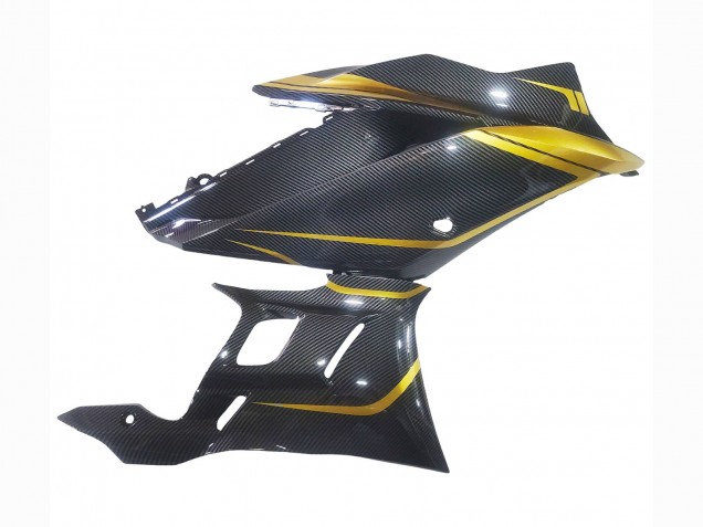 Carenagens Moto Yamaha YZF R3/R25 2019-2021 - Ouro Preto Fibra de Carbono