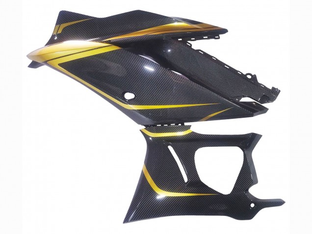 Carenagens Moto Yamaha YZF R3/R25 2019-2021 - Ouro Preto Fibra de Carbono
