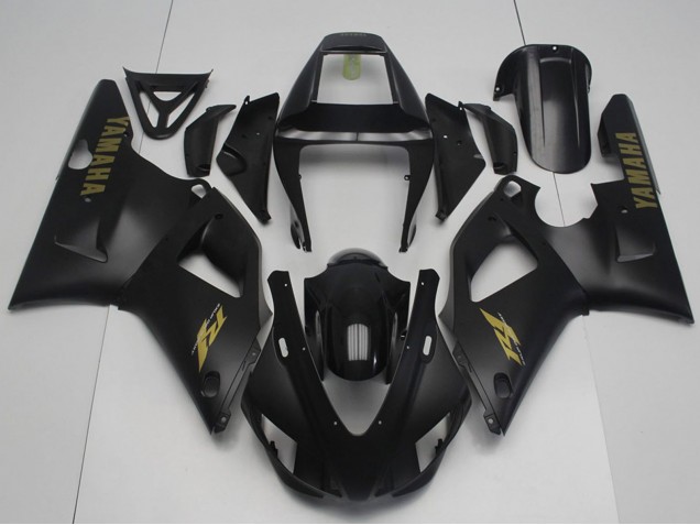 Carenagens Moto Yamaha YZF R1 1998-1999 - Preto Brilhante Preto Fosco Ouro