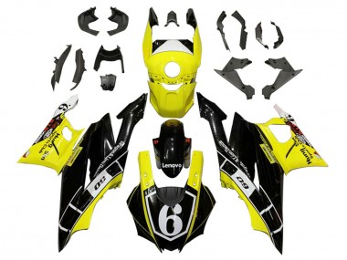 Carenagens Moto Yamaha YZF R3/R25 2019-2021 - Amarelo Branco Preto Brilhante Lenovo 6