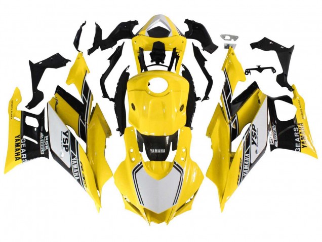 Carenagens Moto Yamaha YZF R3/R25 2019-2021 - Amarelo Branco Preto Listra