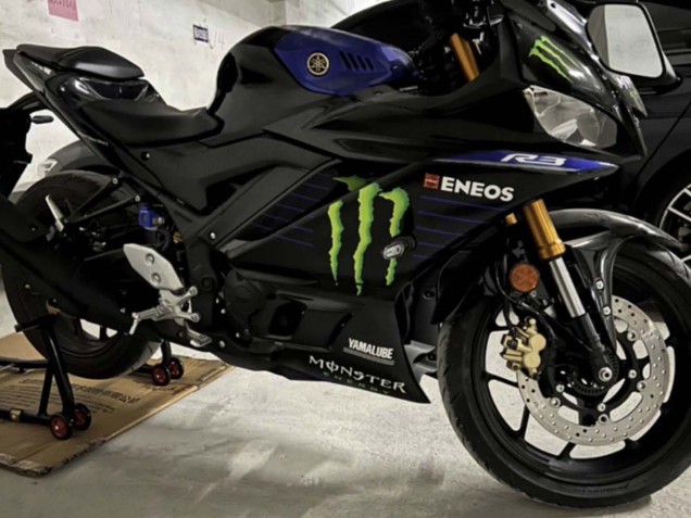 Carenagens Moto Yamaha YZF R3/R25 2022-2024 - Azul Preto Verde Monstro Yamalube ENEOS