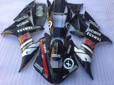 Carenagens Moto Yamaha YZF R1 2002-2003 - Preto Brilhante Branco Vermelho Yamalube ENEOS