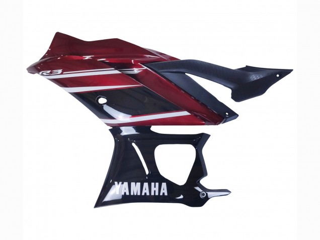 Carenagem Moto Yamaha YZF R3/R25 2022-2024 - Vermelho Branco Preto Brilhante