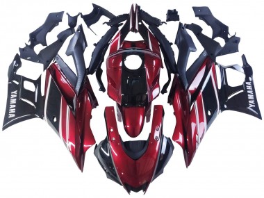 Carenagem Moto Yamaha YZF R3/R25 2022-2024 - Vermelho Branco Preto Brilhante