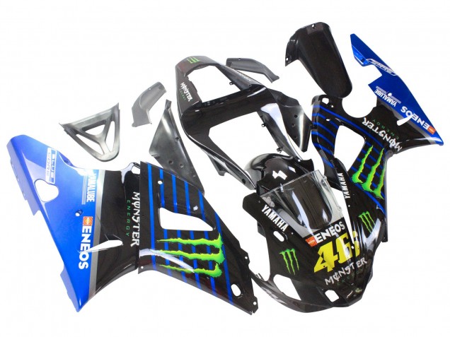 Carenagens Moto Yamaha YZF 1000 R1 2000-2001 - Azul Preto Verde Monstro Yamalube ENEOS 46