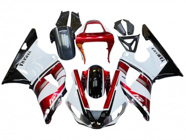 Carenagem Moto Yamaha YZF 1000 R1 2000-2001 - Vermelho Branco Preto Brilhante