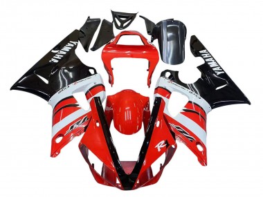Carenagens Moto Yamaha YZF 1000 R1 2000-2001 - Vermelho Branco Preto Brilhante
