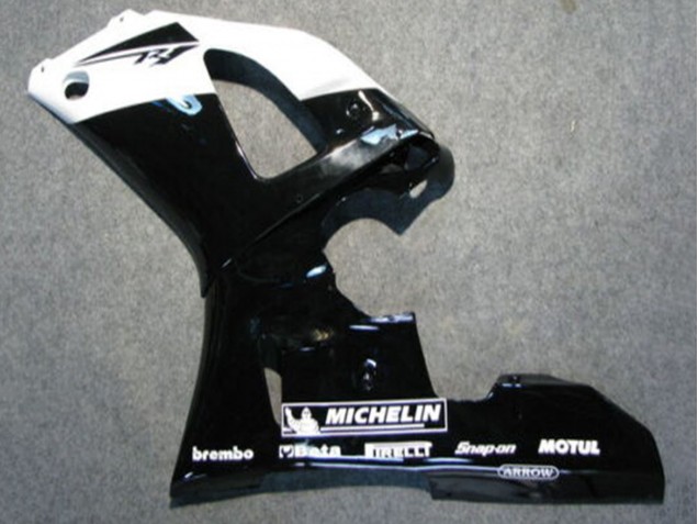 Carenagens Moto Yamaha YZF 1000 R1 2000-2001 - Preto Brilhante Branco Michelin