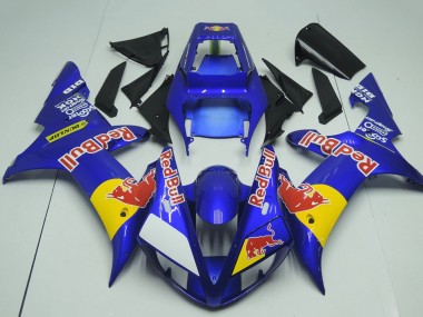 Carenagens Moto Yamaha YZF R1 2002-2003 - Azul Amarelo Red Bull