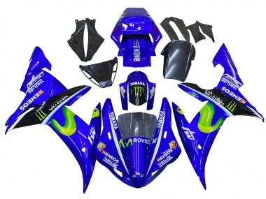 Carenagens Moto Yamaha YZF 1000 R1 2002-2003 - Azul Preto Verde MoviStar ENEOS Monstro