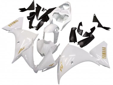 Carenagens Moto Yamaha YZF 1000 R1 2012-2014 - Branco Ouro Decalques
