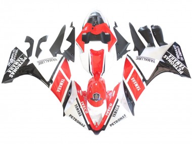 Carenagens Moto Yamaha YZF 1000 R1 2012-2014 - Branco Vermelho Preto Brilhante Petronas