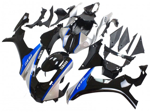 Carenagens Moto Yamaha YZF 1000 R1 2015-2019 - Prata Azul Preto Brilhante